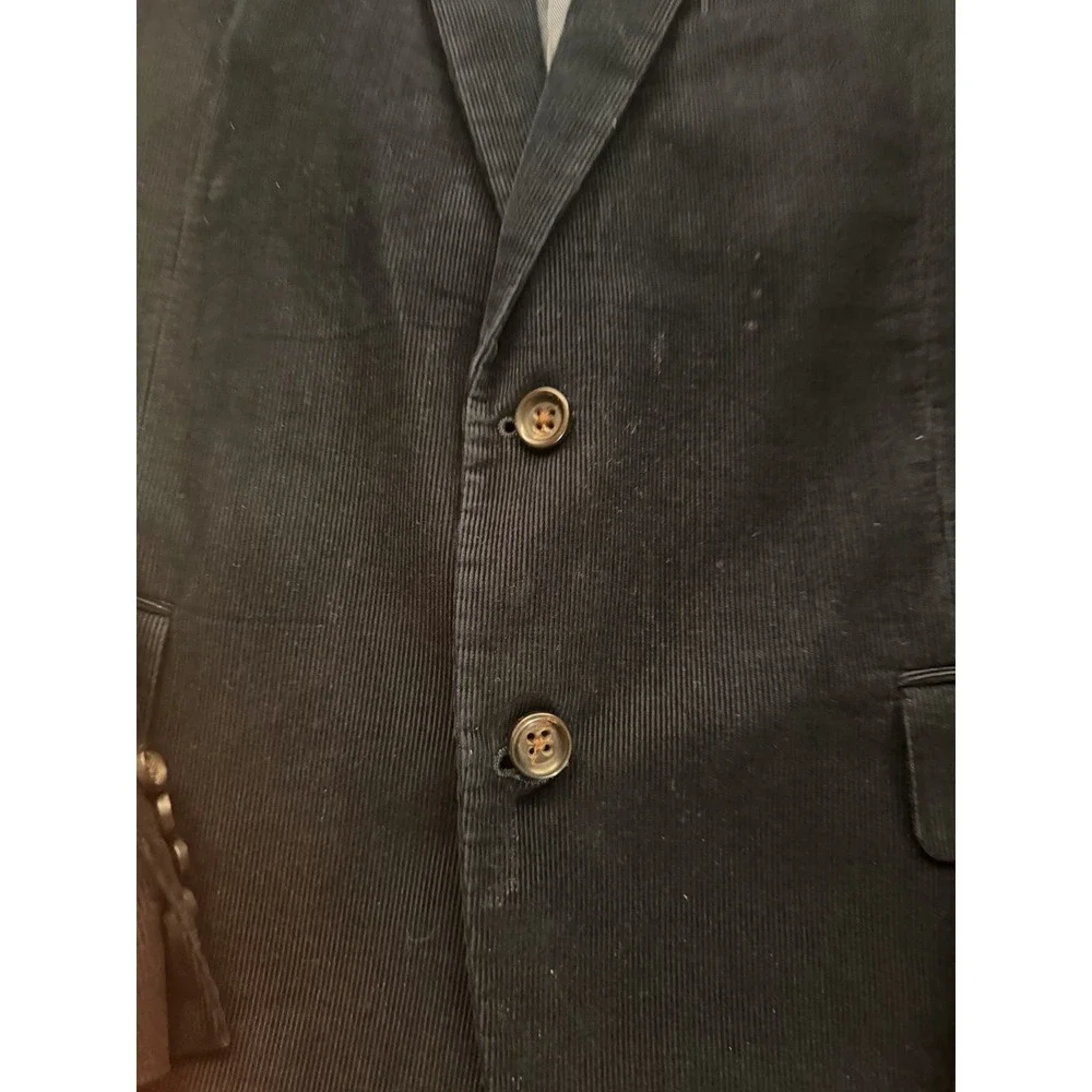 Stafford Navy Corduroy Sport Coat Blazer Classic Fit Elbow Patches 46in Classic